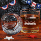 Nolaza Betsy Ross 250 Years of Freedom Engraved Whiskey Glass