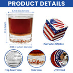 250th Anniversary 1776 2026 Whiskey Glass with Engraved American Flag