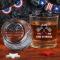 Nolaza 250 Years of America Patriotic Engraved Whiskey Glass