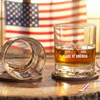 250 Years of America Engraved Whiskey Glass Patriotic Gift