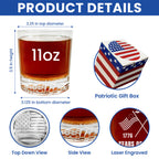 250 Years of America Engraved Whiskey Glass Patriotic Gift
