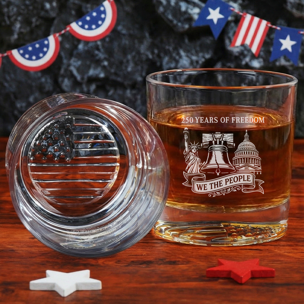 Nolaza Liberty & Capitol 250 Years Engraved Whiskey Glass