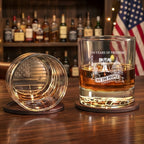 250 Years of Freedom Liberty with United States Capitol Engraved Whiskey Glass