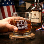 250 Years of Freedom Liberty with United States Capitol Engraved Whiskey Glass